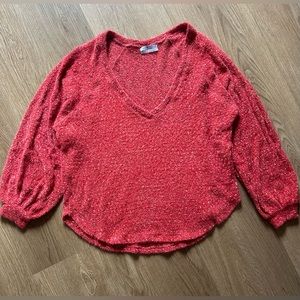Urban Outfitters Coral V Neck Sweater Sz XS